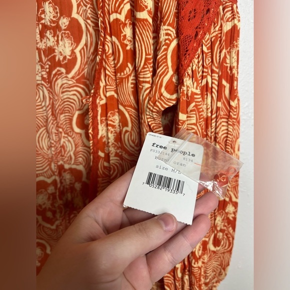 NWT Free People Crinkle Chiffon Kimono Swim Cover Up M/L - Picture 6 of 8